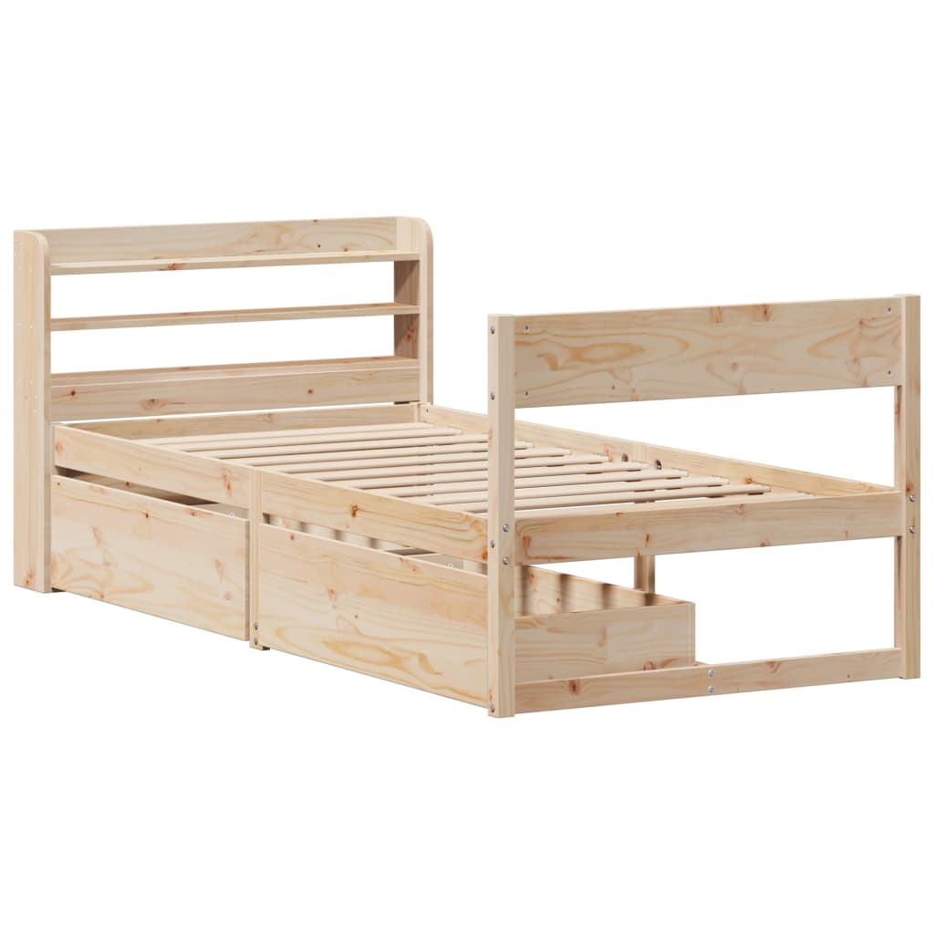 Bed Frame without Mattress 90x190 cm Single Solid Wood Pine