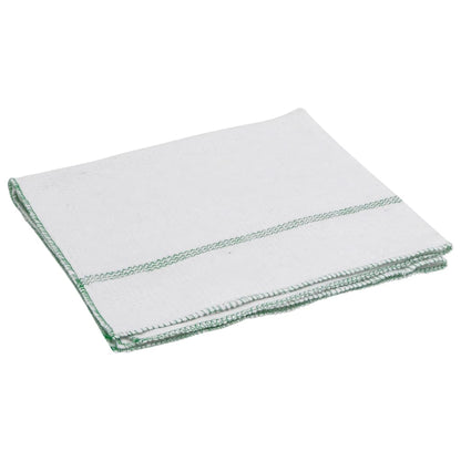 Floor Cloths 5 pcs White with Green Stripes 50x60 cm