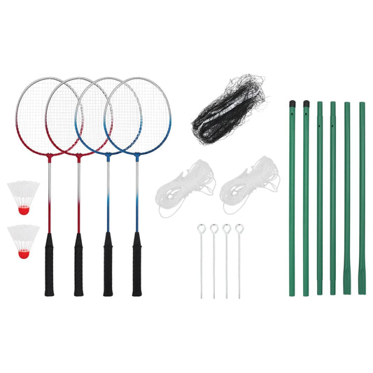 Badminton Set with 4 Rackets and Net 620x151 cm