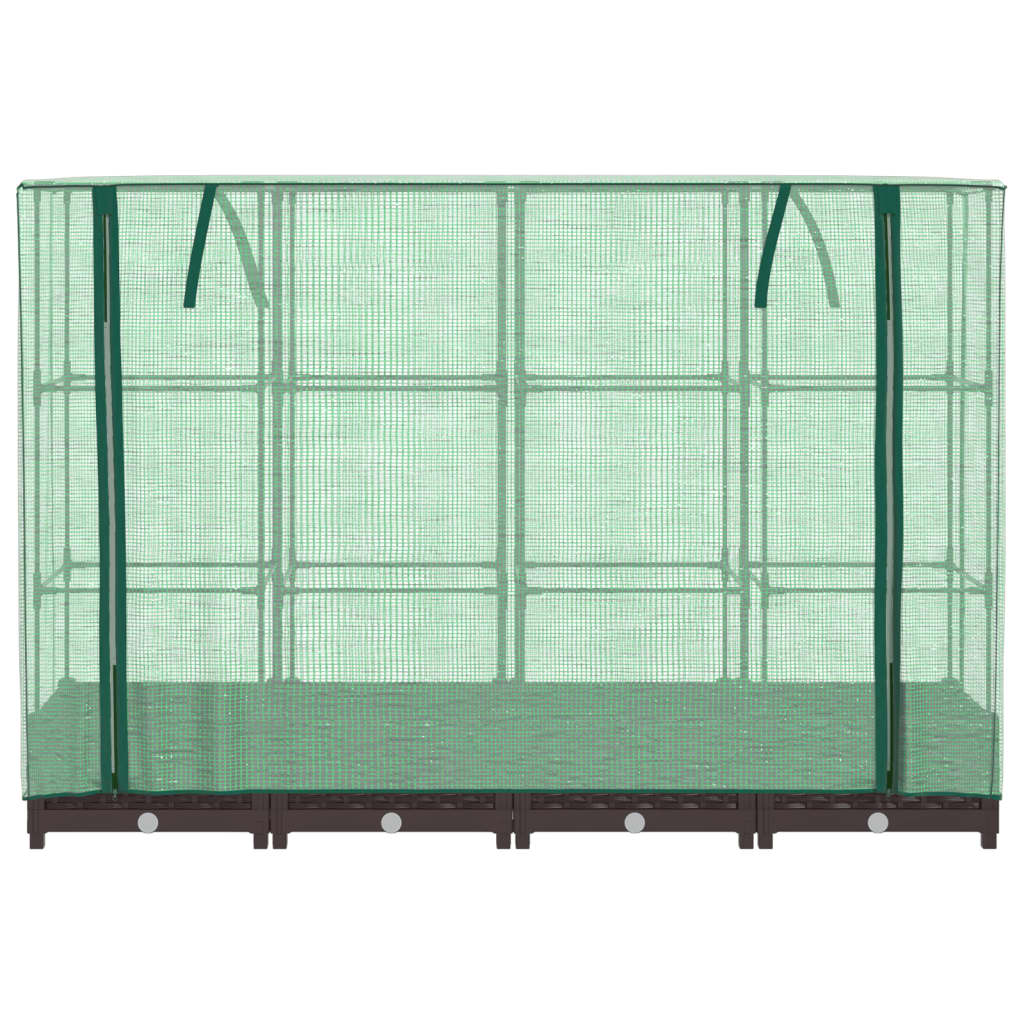 Raised Bed with Greenhouse Cover Rattan Look 160x40x123 cm