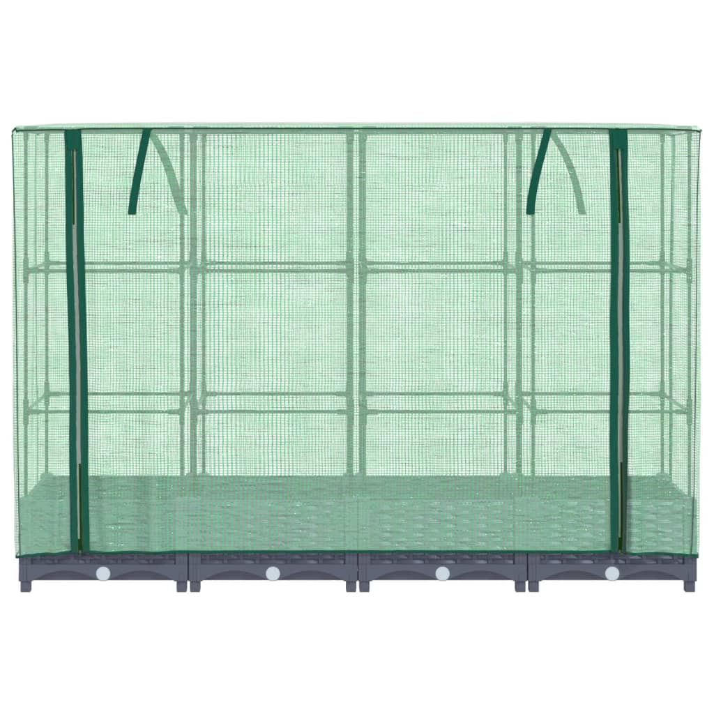 Raised Bed with Greenhouse Cover Rattan Look 160x40x123 cm