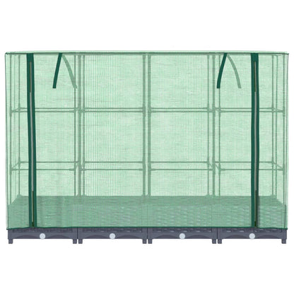 Raised Bed with Greenhouse Cover Rattan Look 160x40x123 cm