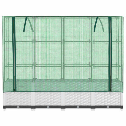 Raised Bed with Greenhouse Cover Rattan Look 160x40x138 cm