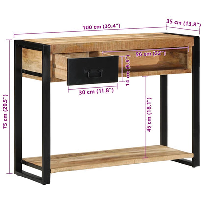 Console Table 100x35x75 cm Solid Rough Wood Mango