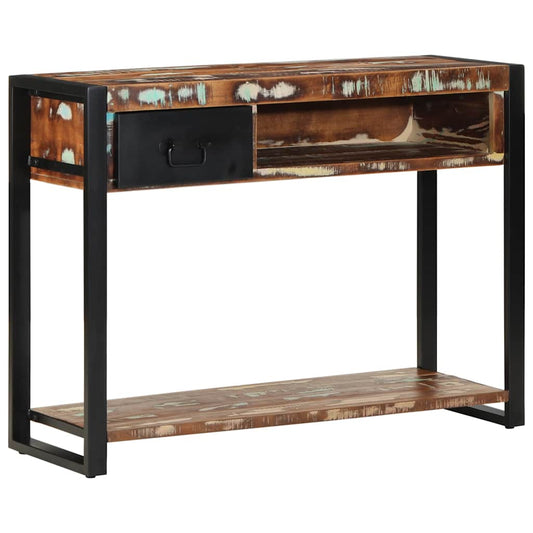 Console Table Multicolour 100x35x75 cm Solid Wood Reclaimed