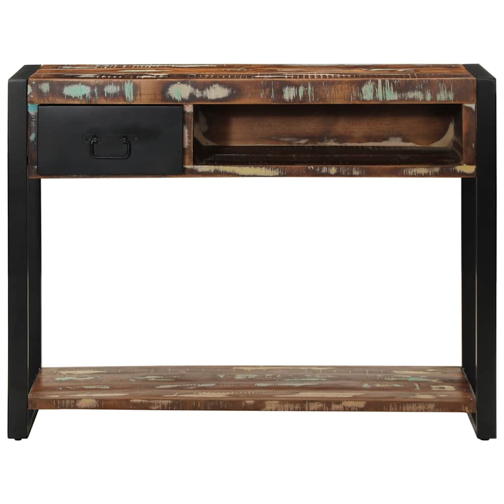 Console Table Multicolour 100x35x75 cm Solid Wood Reclaimed