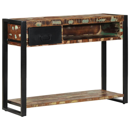 Console Table Multicolour 100x35x75 cm Solid Wood Reclaimed