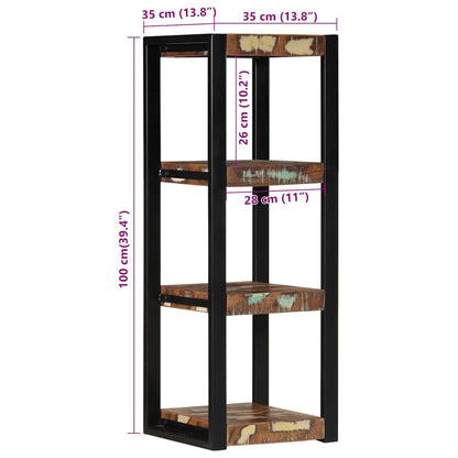 Wall Shelf Multicolour 35x35x100 cm Solid Wood Reclaimed