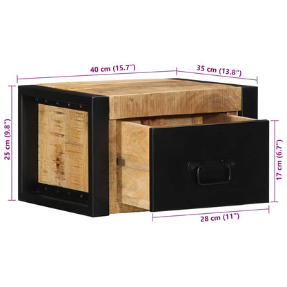 Bedside Cabinets 2 pcs 40x35x25 cm Solid Rough Wood Mango