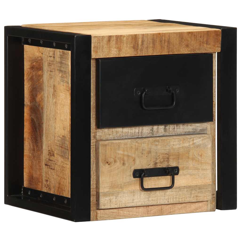 Bedside Cabinets 2 pcs 40x35x40 cm Solid Rough Wood Mango