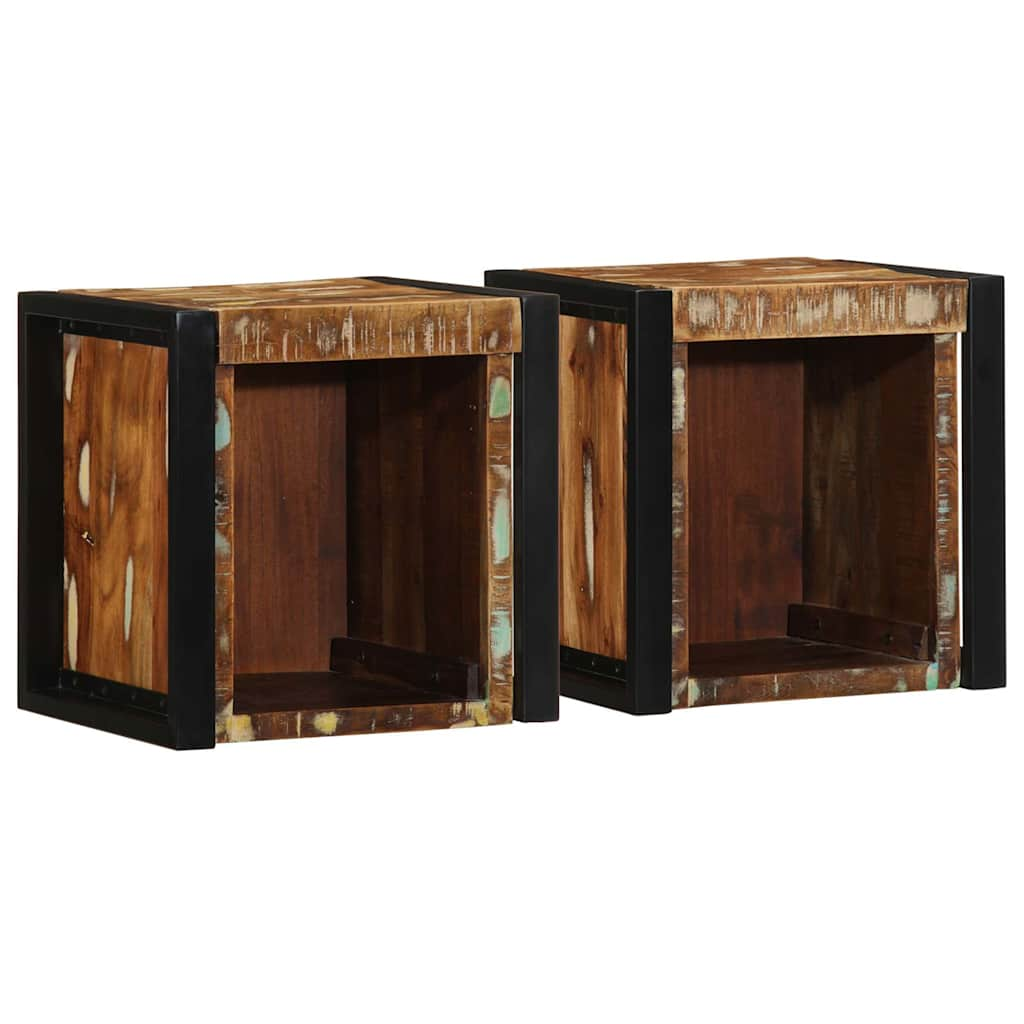 Bedside Cabinets 2 pcs Multicolour 40x35x40 cm Solid Wood Reclaimed