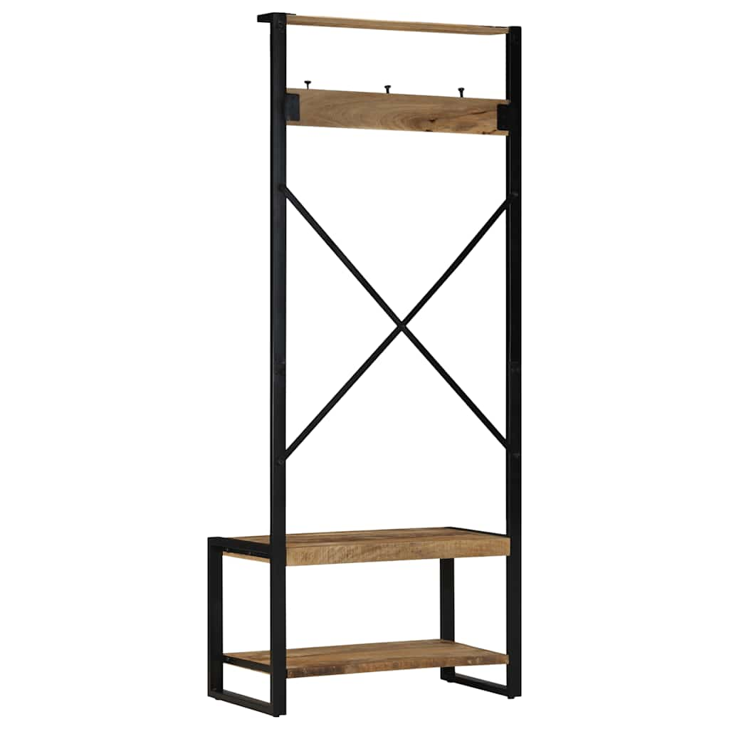 Clothes Rack 80x40x190 cm Solid Rough Wood Mango