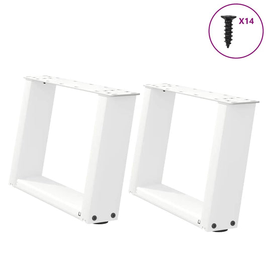 Coffee Table Legs U-Shaped 2 pcs White 40x(30-31) cm Steel