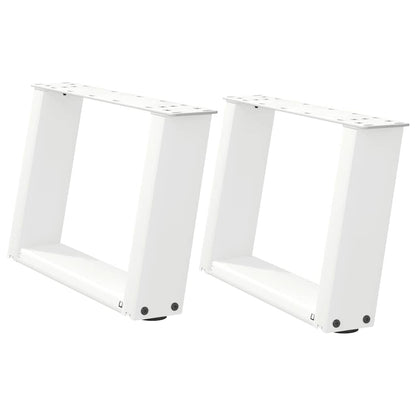 Coffee Table Legs U-Shaped 2 pcs White 40x(30-31) cm Steel