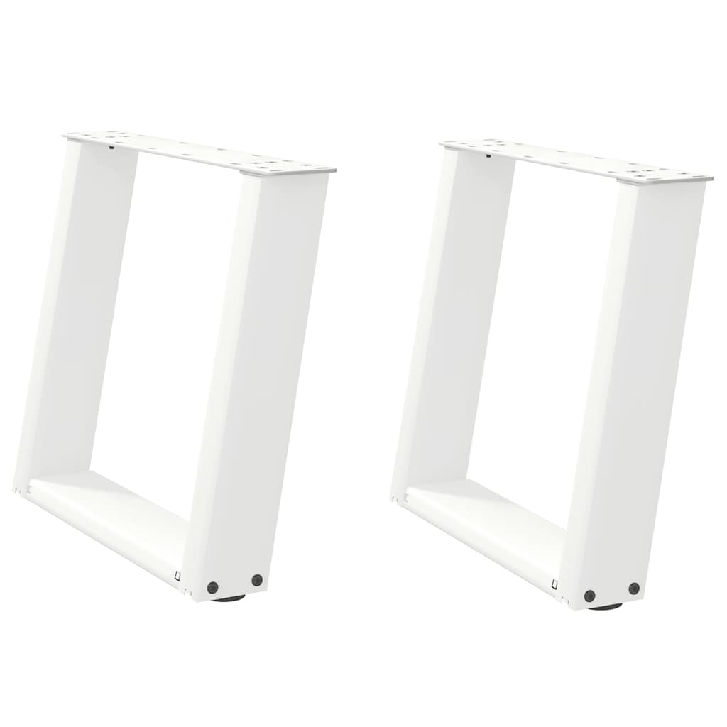 Coffee Table Legs U-Shaped 2 pcs White 50x(42-43) cm Steel