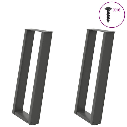 Console Table Legs U-Shaped 2 pcs Anthracite 38x(72-73) cm Steel