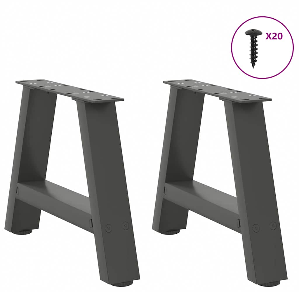 Coffee Table Legs A-Shaped 2 pcs Anthracite 40x(30-31) cm Steel