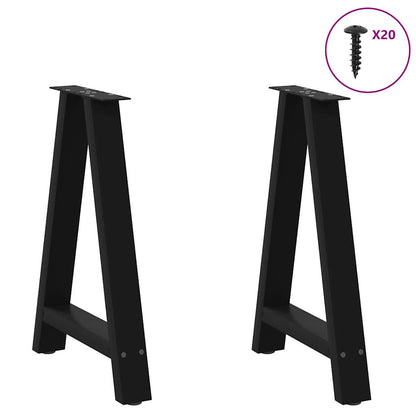 Coffee Table Legs A-Shaped 2 pcs Black 50x(72-73) cm Steel