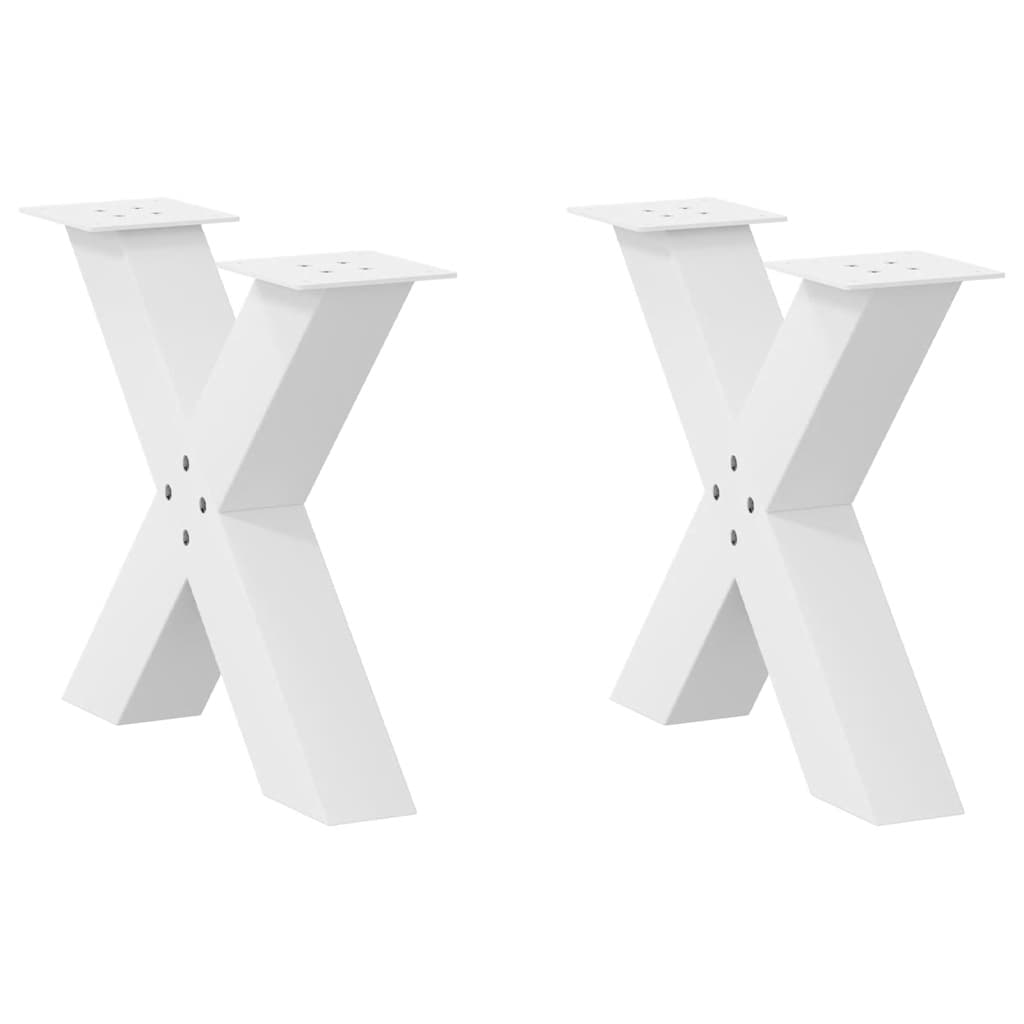 Coffee Table Legs X-Shaped 2 pcs White 60x(42-43) cm Steel