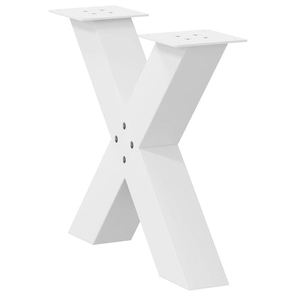 Coffee Table Legs X-Shaped 2 pcs White 60x(42-43) cm Steel