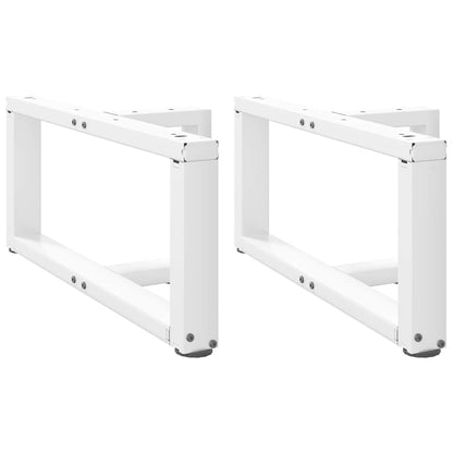 Coffee Table Legs T-Shaped 2 pcs White 70x25x(30-31) cm Steel