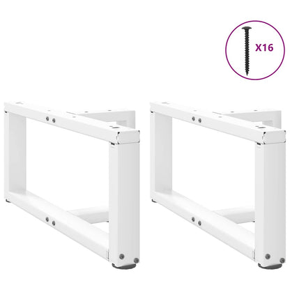 Coffee Table Legs T-Shaped 2 pcs White 70x25x(30-31) cm Steel