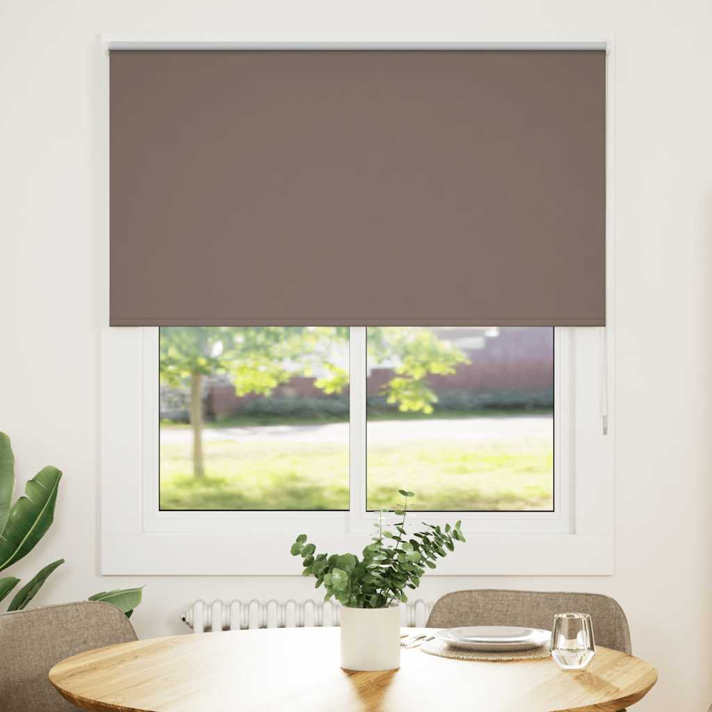 Roller Blind Blackout Coffee 140x150 cm Fabric Width 136.6 cm Polyester