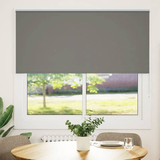 Roller Blind Blackout Grey 145x130 cm Fabric Width 141.6 cm Polyester