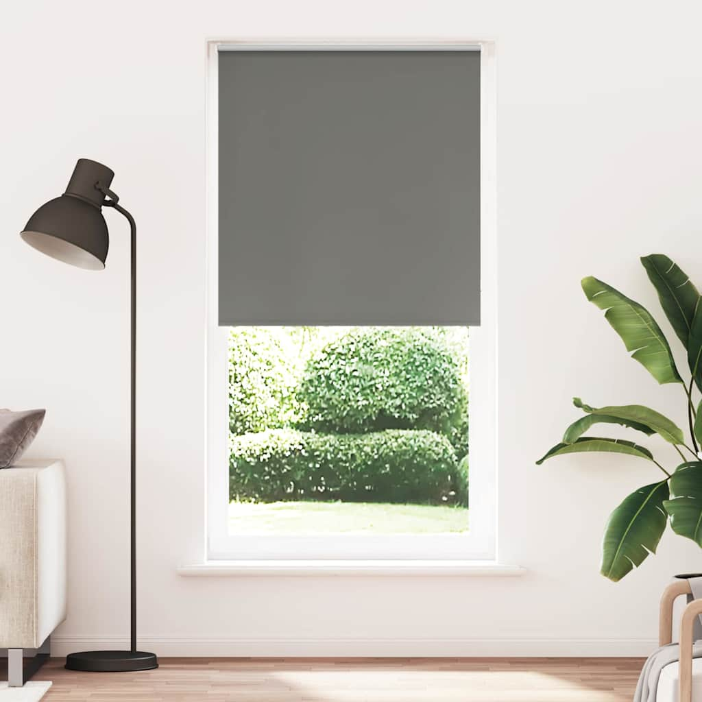 Roller Blind Blackout Grey 105x210 cm Fabric Width 100.7 cm Polyester