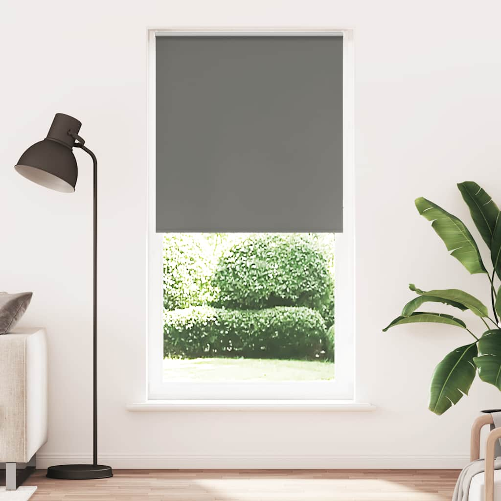 Roller Blind Blackout Grey 115x210 cm Fabric Width 110.7 cm Polyester