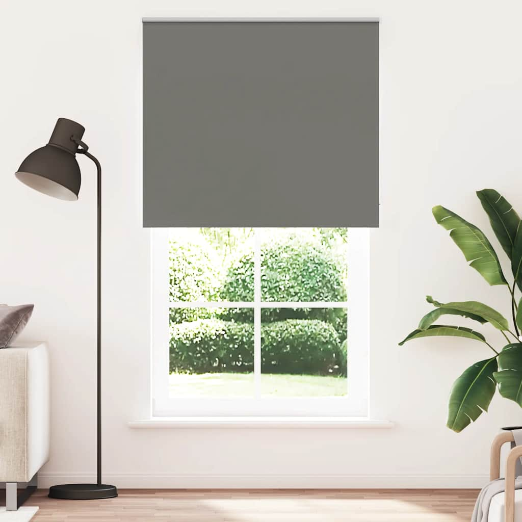 Roller Blind Blackout Grey 125x210 cm Fabric Width 121.6 cm Polyester