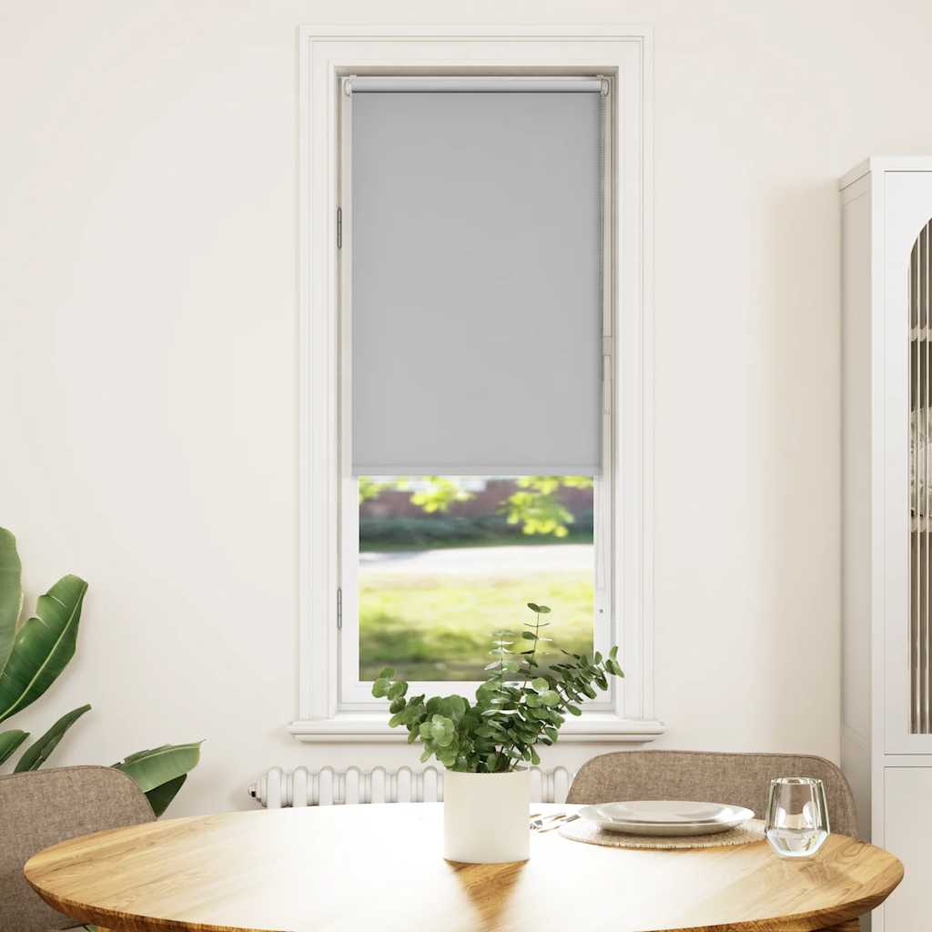 Roller Blind Blackout Light Grey 45x130 cm Fabric Width 40.7 cm Polyester