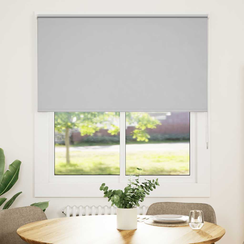 Roller Blind Blackout Light Grey 120x175 cm Fabric Width 116.6 cm Polyester