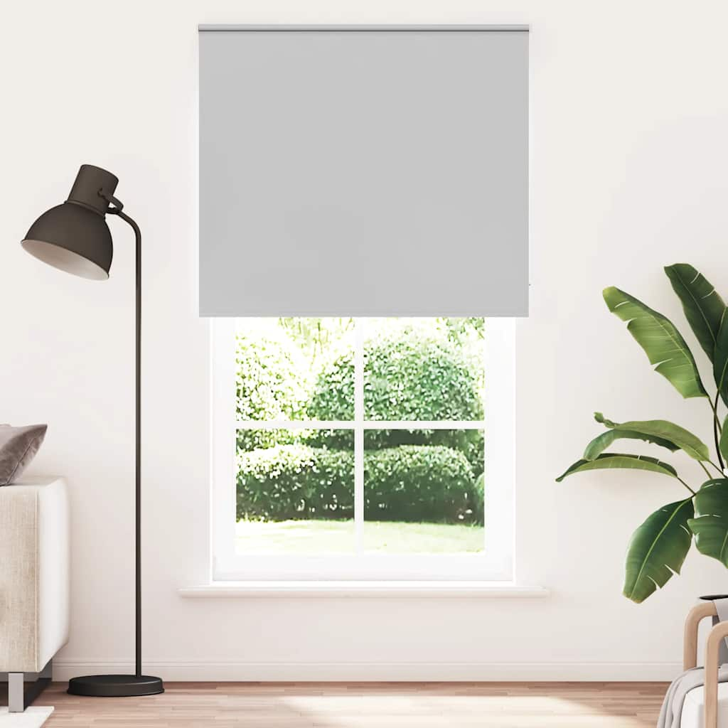 Roller Blind Blackout Light Grey 120x210 cm Fabric Width 116.6 cm Polyester