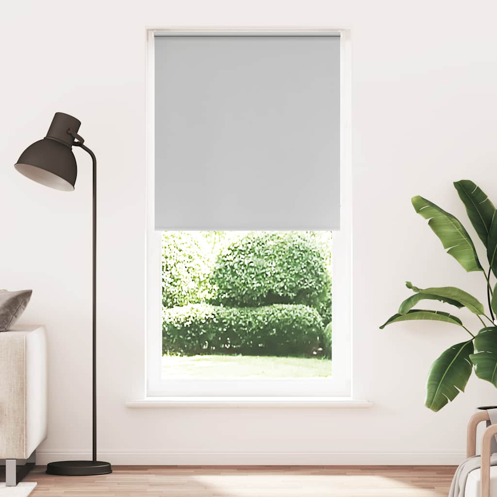 Roller Blind Blackout Light Grey 90x230 cm Fabric Width 85.7 cm Polyester