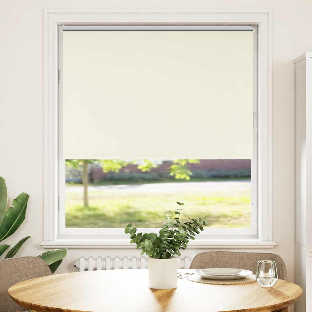 Roller Blind Blackout Off White 110x130 cm Fabric Width 105.7 cm Polyester