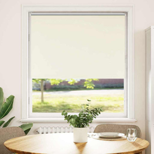 Roller Blind Blackout Off White 115x130 cm Fabric Width 110.7 cm Polyester