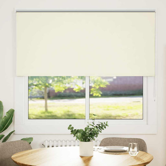 Roller Blind Blackout Off White 145x130 cm Fabric Width 141.6 cm Polyester