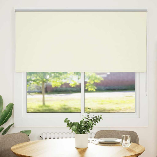 Roller Blind Blackout Off White 150x130 cm Fabric Width 146.6 cm Polyester