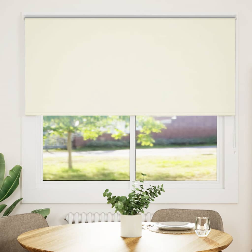 Roller Blind Blackout Off White 155x130 cm Fabric Width 151.6 cm Polyester