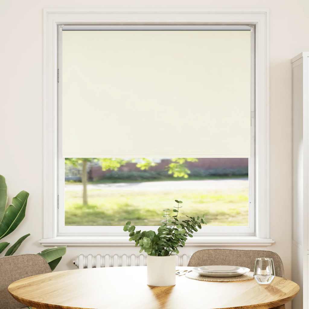 Roller Blind Blackout Off White 110x175 cm Fabric Width 105.7 cm Polyester