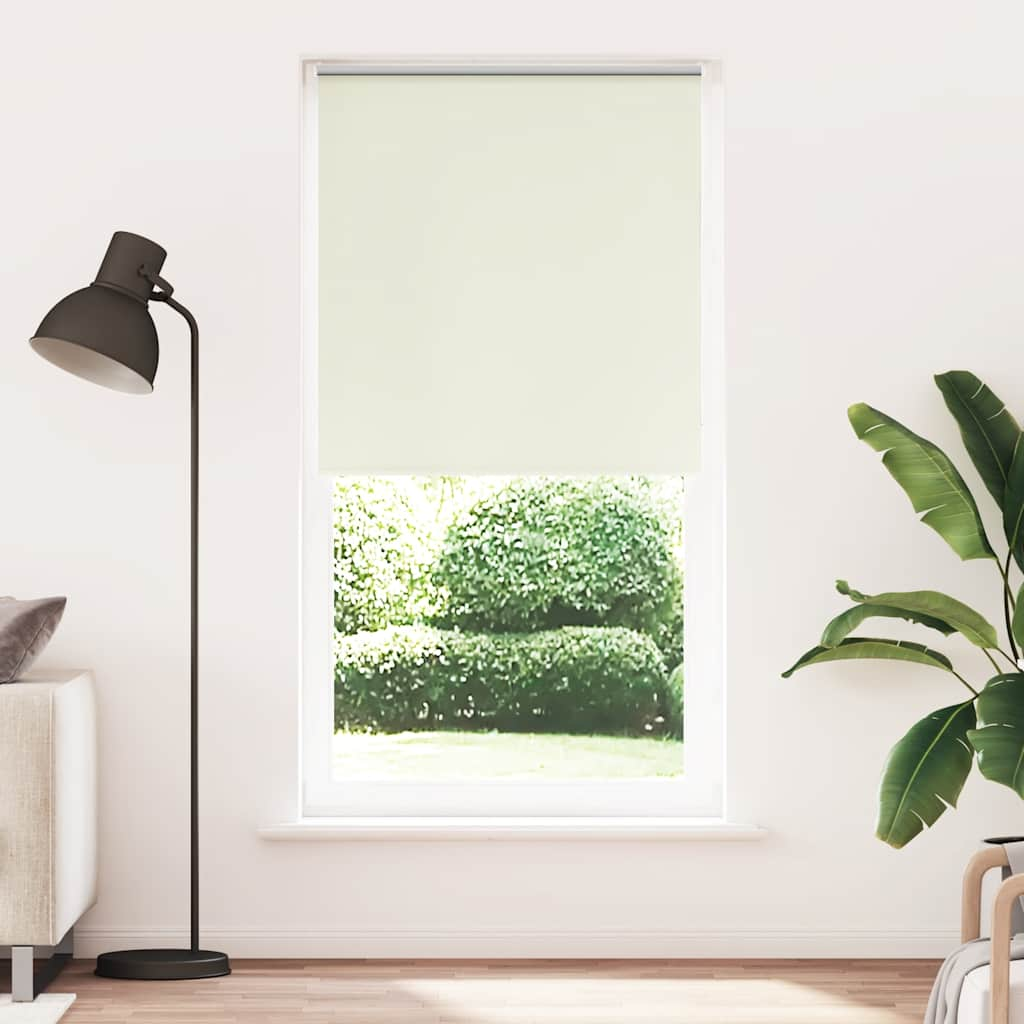 Roller Blind Blackout Off White 100x210 cm Fabric Width 95.7 cm Polyester