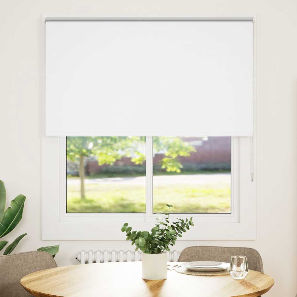 Roller Blind Blackout White 120x130 cm Fabric Width 116.6 cm Polyester