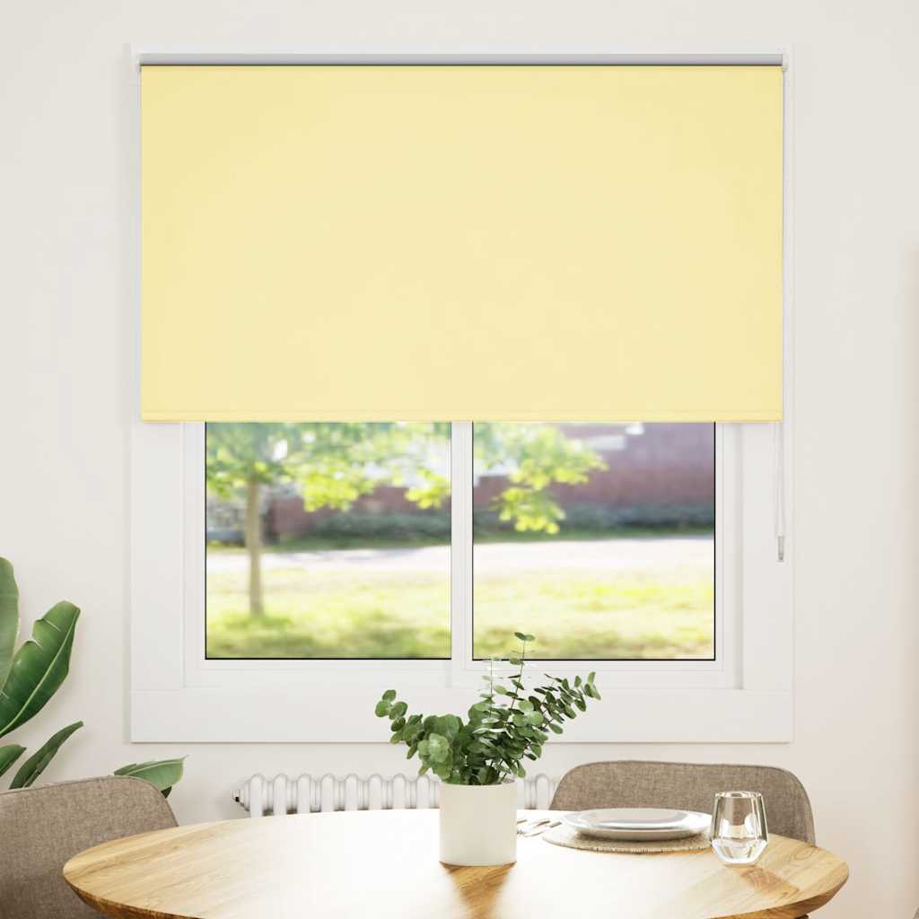 Roller Blind Blackout Yellow 120x130 cm Fabric Width 116.6 cm Polyester