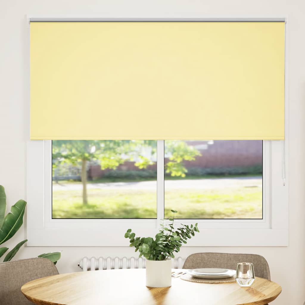 Roller Blind Blackout Yellow 145x130 cm Fabric Width 141.6 cm Polyester