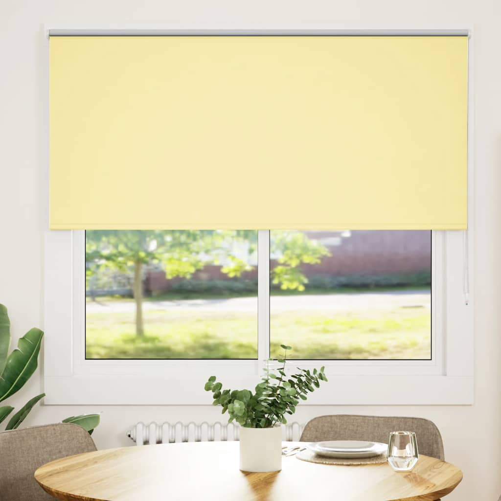 Roller Blind Blackout Yellow 150x175 cm Fabric Width 146.6 cm Polyester