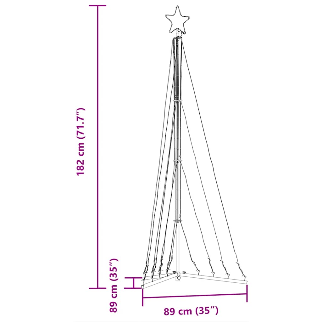 Christmas Tree Light 339 LEDs Warm White 182 cm