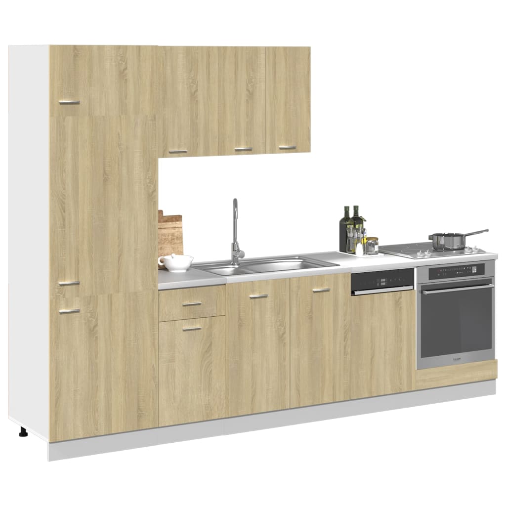 7 Piece Kitchen Cabinet Set Sonoma Oak Engineered Wood