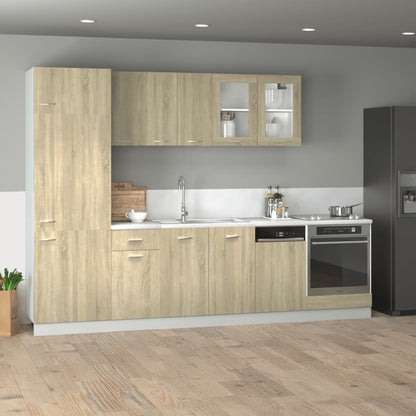 8 Piece Kitchen Cabinet Set Sonoma Oak Engineered Wood