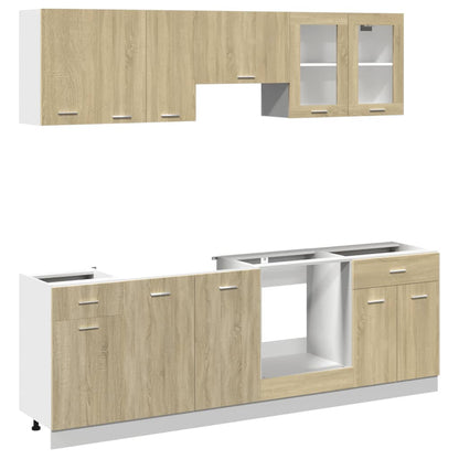 8 Piece Kitchen Cabinet Set Sonoma Oak Engineered Wood